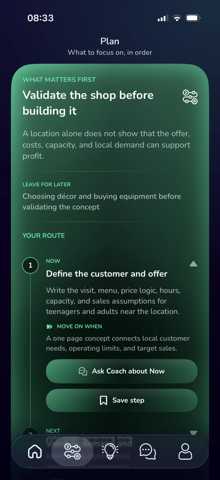 WealthBoost Plan showing what matters first and a route forward